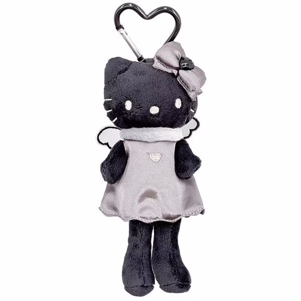《三麗鷗Sanrio》HELLO KITTY 黑天使 長腿造型玩偶吊飾 NO.1