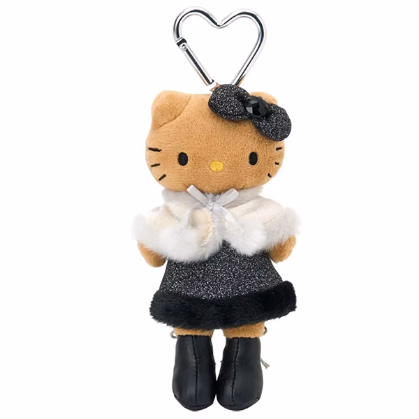 《三麗鷗Sanrio》HELLO KITTY 毛毛斗篷 長腿造型玩偶吊飾 NO.3