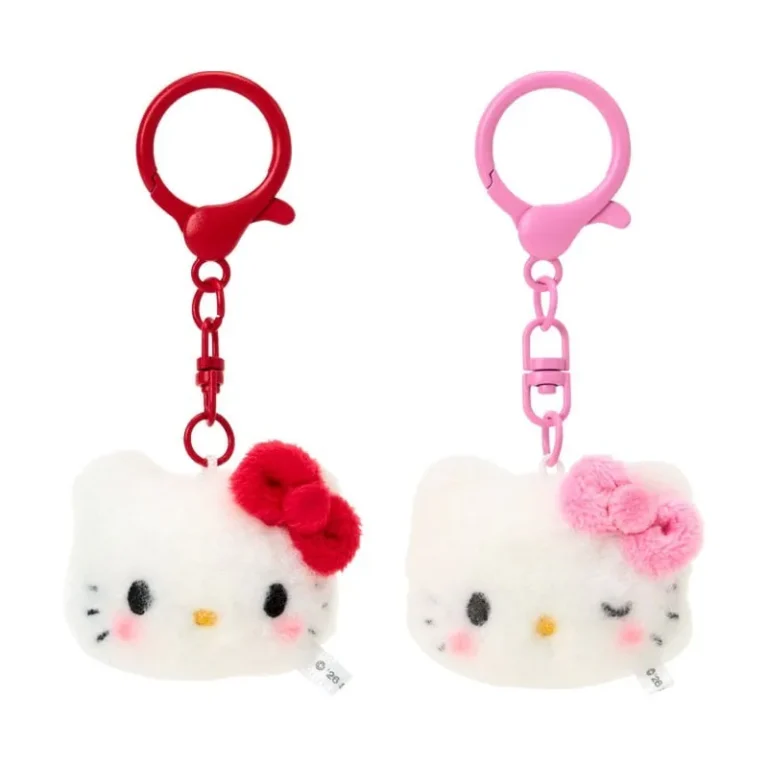 《三麗鷗Sanrio》日本限定 Hello Kitty Smiley Faces 絨毛鑰匙圈（一組2入）單抽
