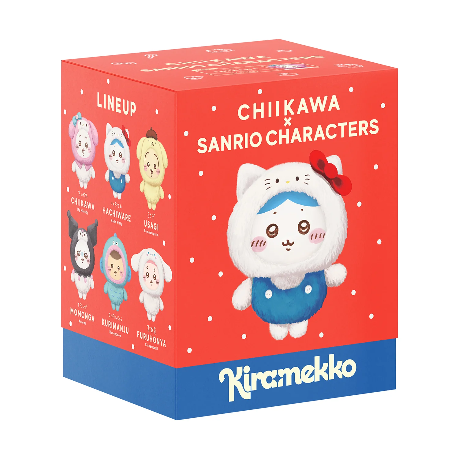 《吉伊卡哇Chiikawa》Chiikawa x Sanrio 小八 x Hello Kitty 搪膠毛絨吊飾 單抽 NO.1:圖片 2