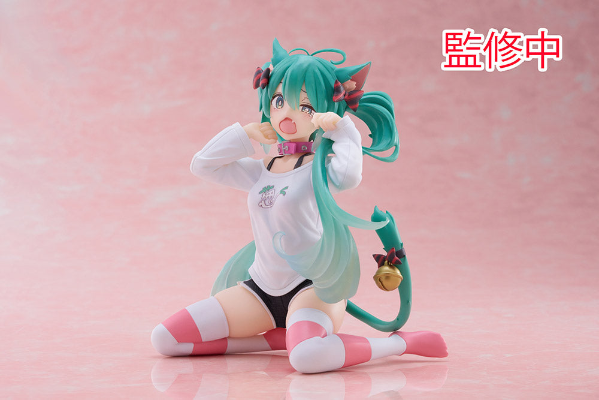 《初音未來》TAITO Desktop Cute FIGURE 初音未來〜貓耳T恤ver.〜 景品 單抽 NO.1:圖片 4
