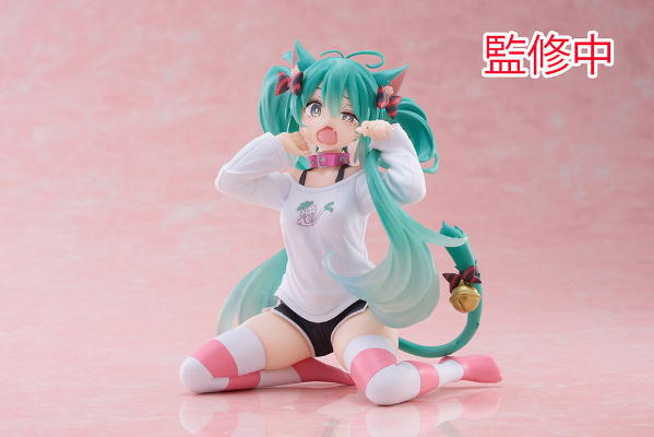 《初音未來》TAITO Desktop Cute FIGURE 初音未來〜貓耳T恤ver.〜 景品 單抽 NO.1:圖片 2
