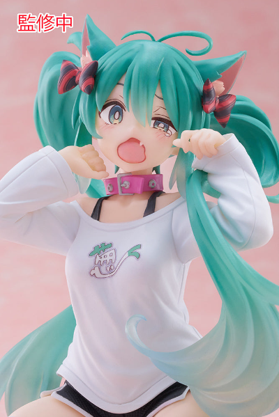 《初音未來》TAITO Desktop Cute FIGURE 初音未來〜貓耳T恤ver.〜 景品 單抽 NO.1:圖片 5
