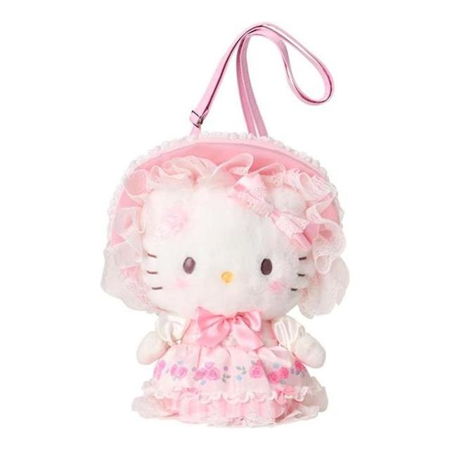 《三麗鷗Sanrio》童話午茶派對 Hello Kitty 絨毛玩偶斜背包 NO.1